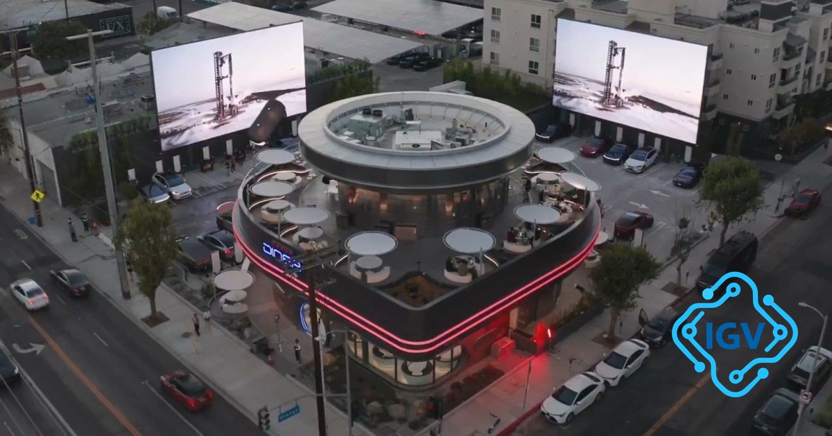 Imagem de capa para Elon Musk inaugura primeira loja Tesla Diner em Hollywood: Um novo conceito de restaurante com supercarregadores