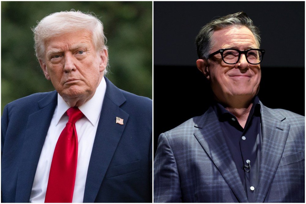 Imagem de capa para Trump Comenta Cancelamento De Stephen Colbert E Aponta Jimmy Kimmel